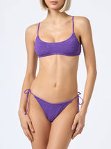 Bikini donna a bralette viola stropicciato Judy Norah