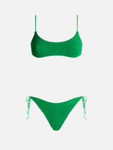 Bikini da donna verde crinkle a bralette Judy Norah