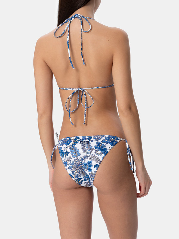 Bikini da donna a triangolo fantasia fiori Leah Virgo