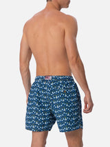 Man lightweight fabric swim-shorts Lighting Micro Fantasy with vodka print