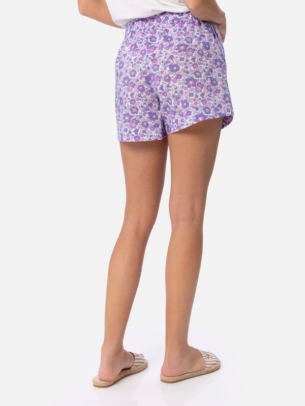 Woman cotton Betsy pull up shorts Meave | MADE WITH LIBERTY FABRIC