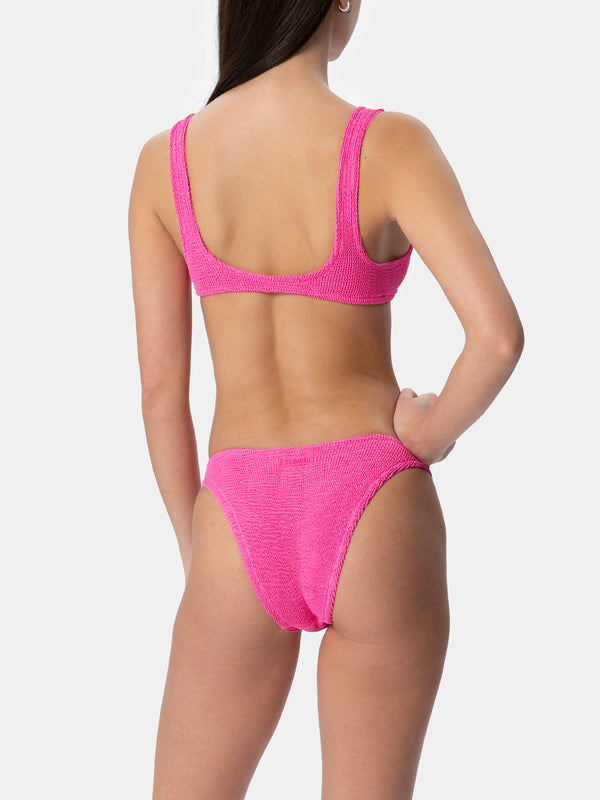 Woman pink classic crinkle bikini Naima Elise