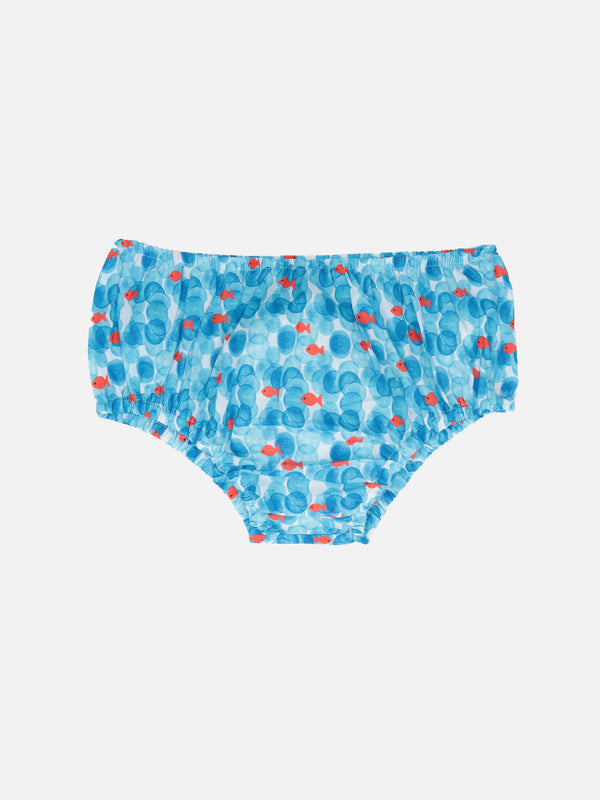 Infant bloomers Pimmy with bubbles and fishes print