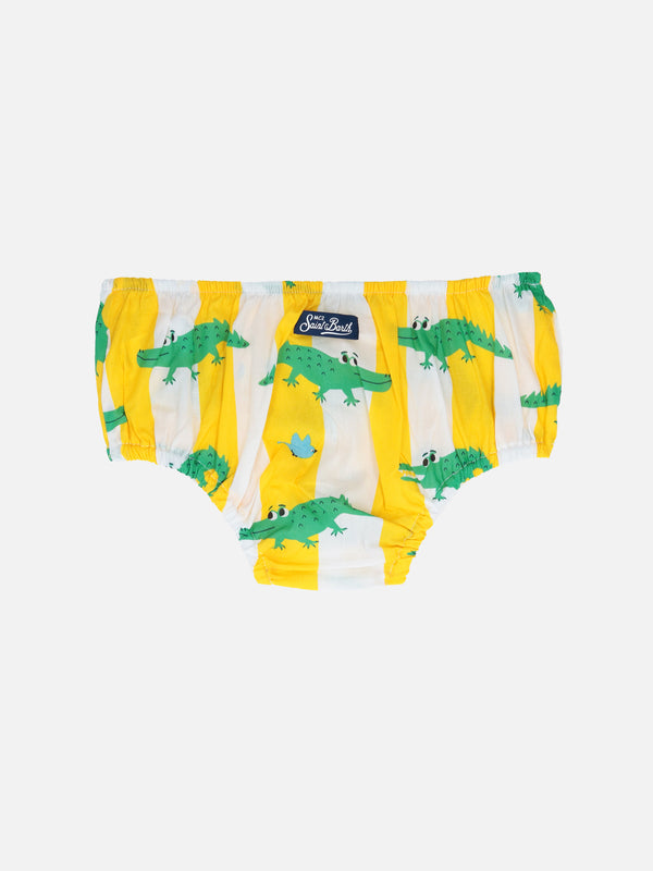 Infant bloomers Pimmy with crocodiles print
