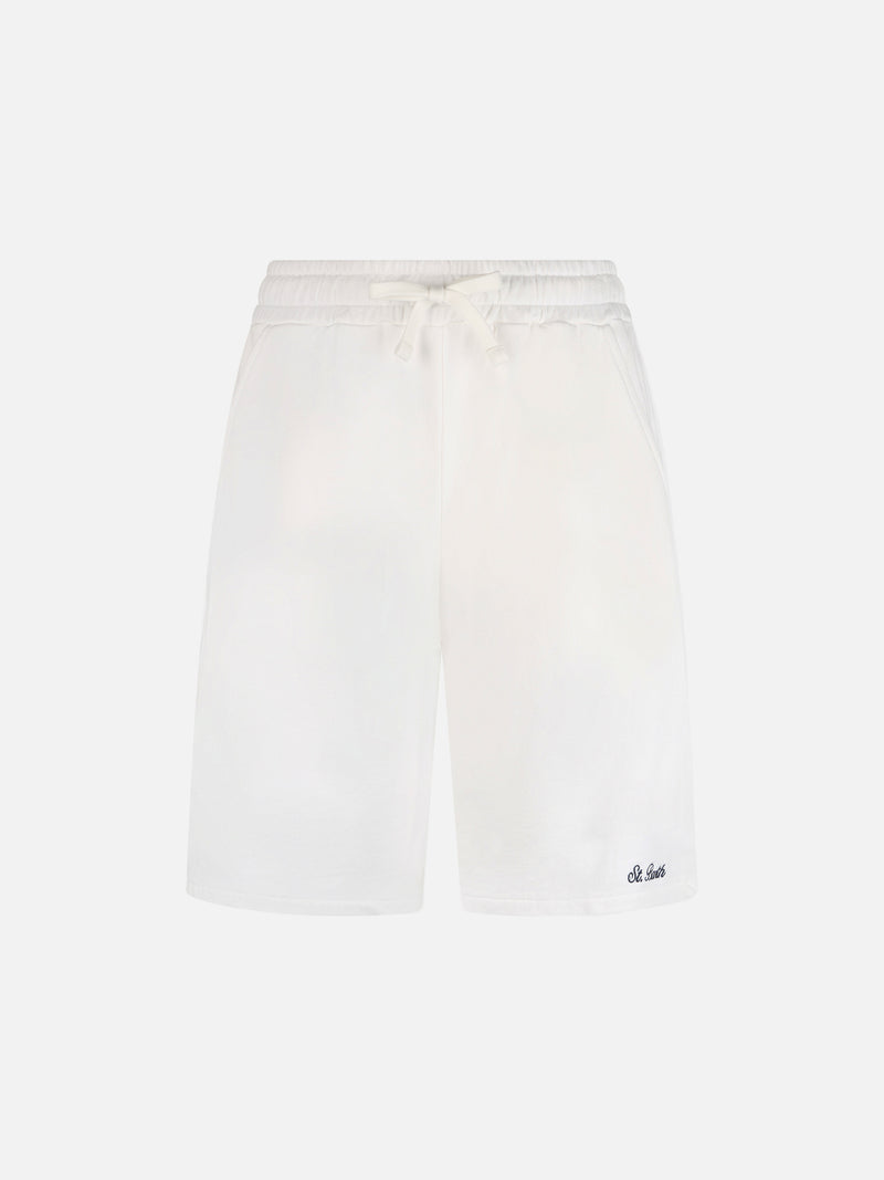 Man white cotton fleece bermuda shorts Randle