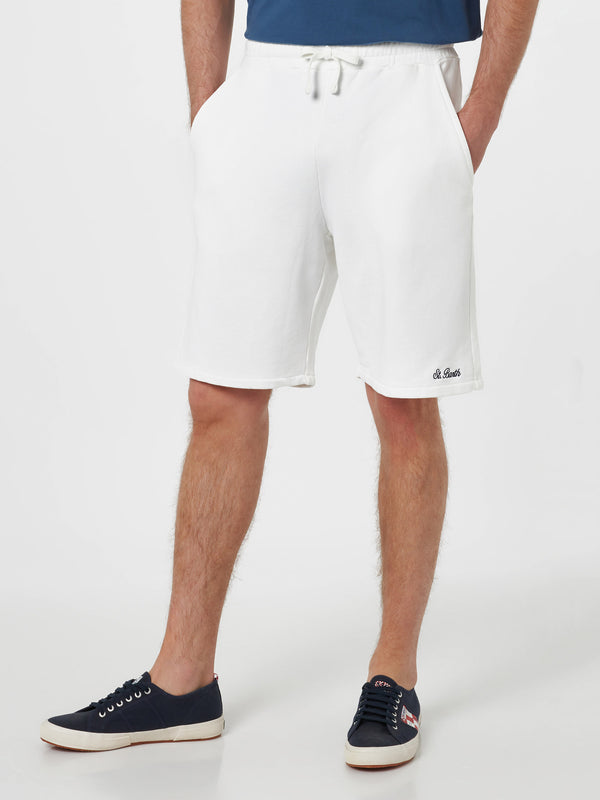 Man white cotton fleece bermuda shorts Randle
