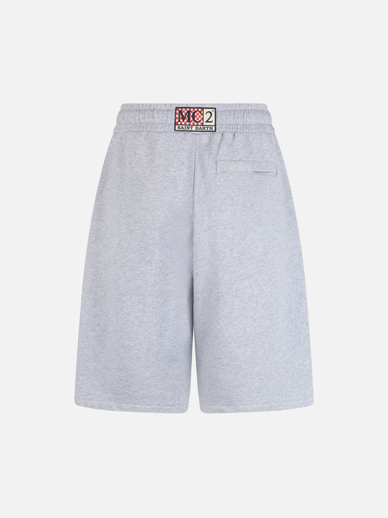 Man mélange grey cotton fleece bermuda shorts Randle