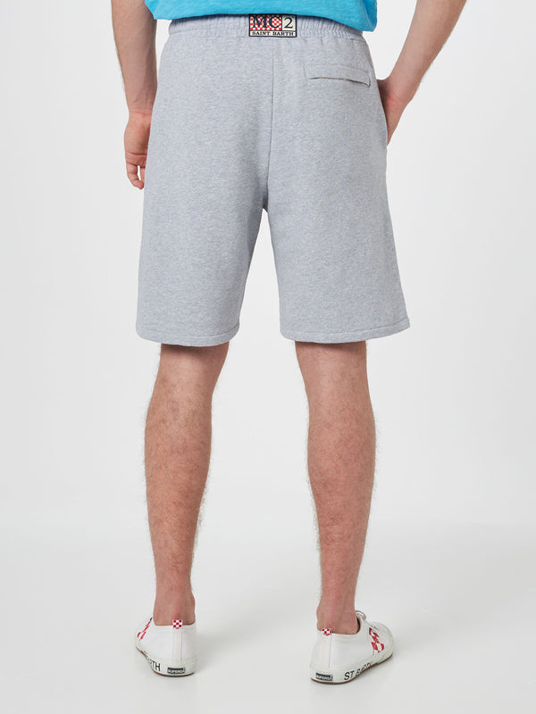 Man mélange grey cotton fleece bermuda shorts Randle