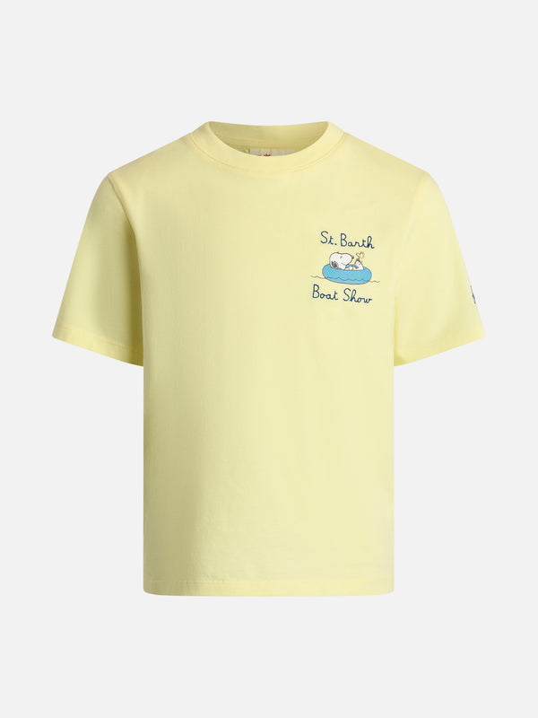 Boy cotton t-shirt with Snoopy print and St. Barth boat show embroidery | SNOOPY PEANUTS SPECIAL EDITION