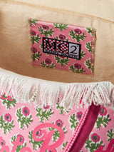 Flower cotton canvas Vanity tote bag
