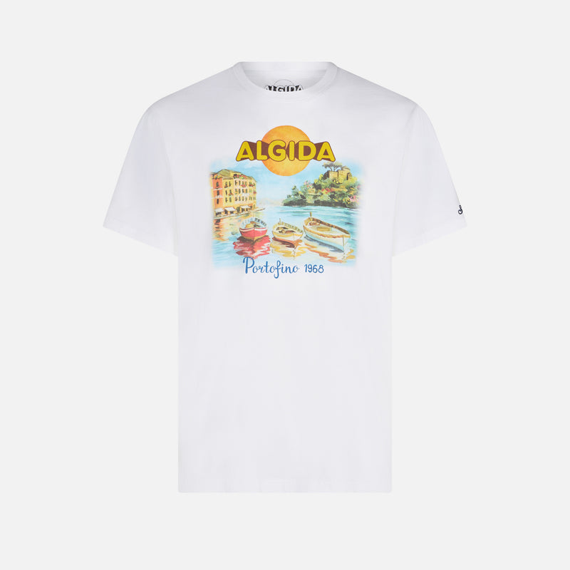 T-shirt da uomo in cotone con stampa Algida Portofino | ALGIDA® EDIZIONE SPECIALE