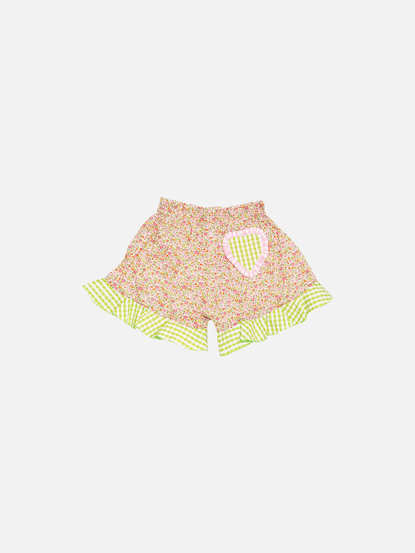 Girl cotton ruffled shorts | Made with Liberty fabric