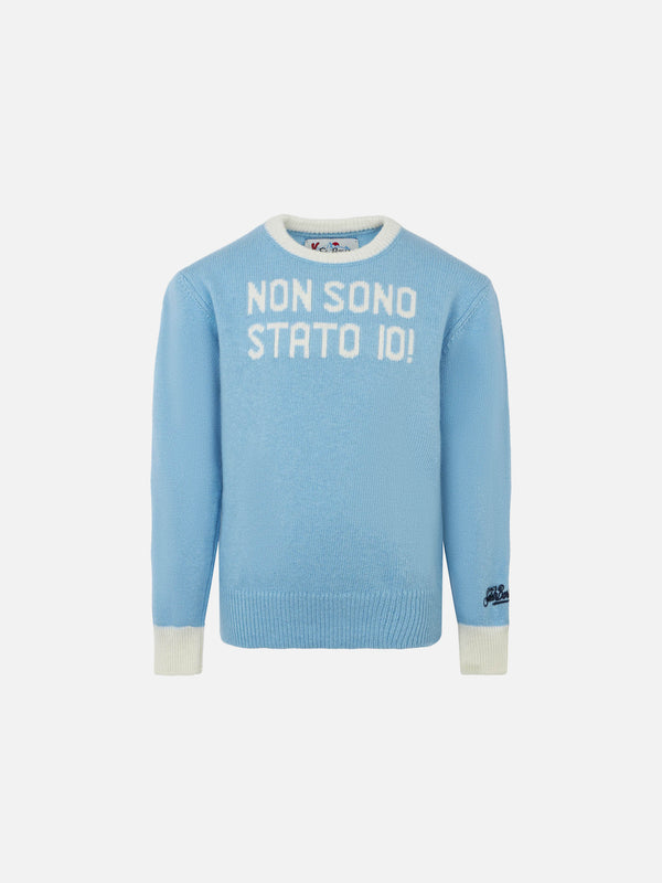 Boy crewneck sweater with Non Sono Stato Io print