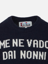 Boy crewneck sweater with Vado dai Nonni print