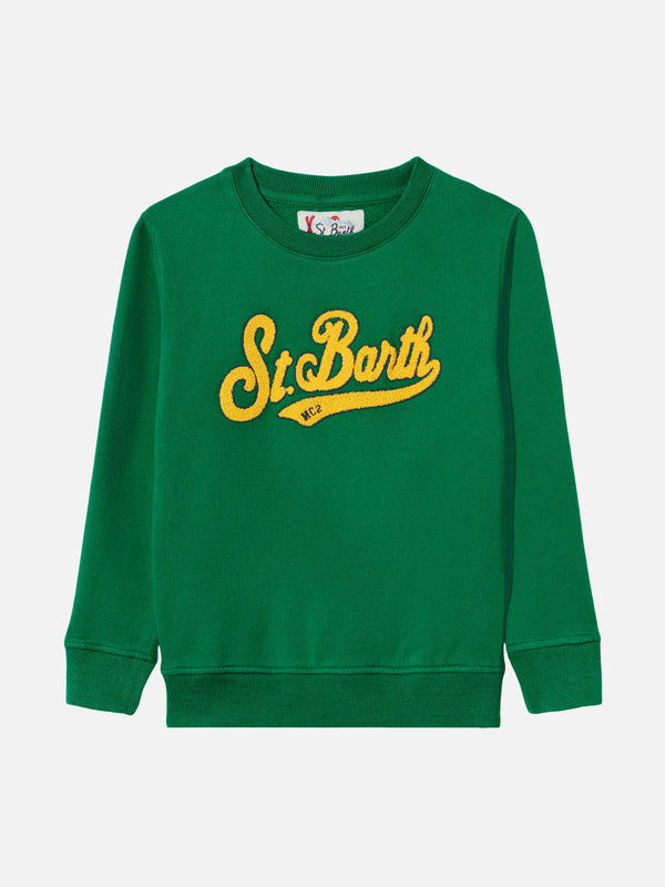 Boy green sweatshirt with terry logo