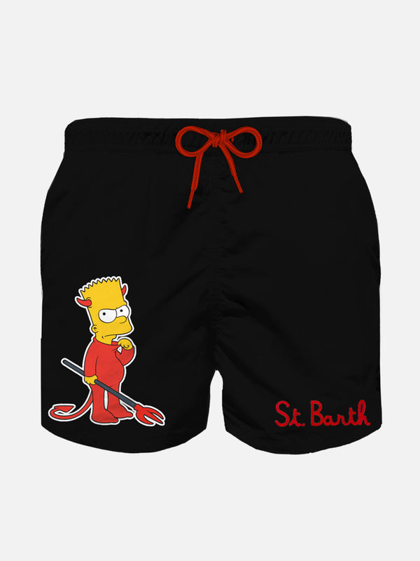 Costume da bagno da bambino con patch diavolo Bart | THE SIMPSON SPECIAL EDITION
