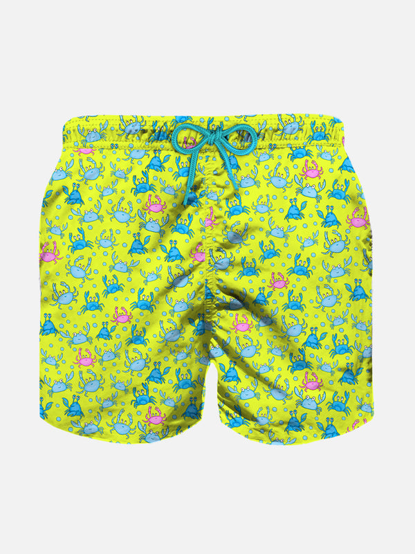 Boy swim shorts with crabs print