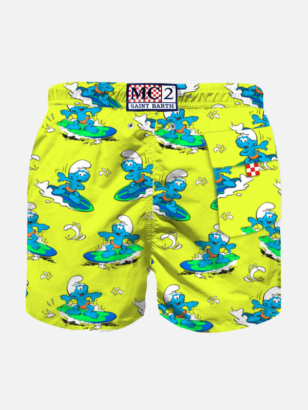 Boy swim shorts with surfer Smurf print | THE SMURFS SPECIAL EDITION