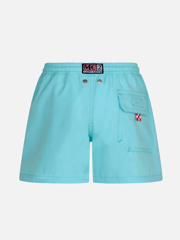 Boy comfort light blue swim shorts