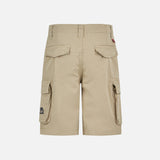 Boy beige cotton cargo shorts