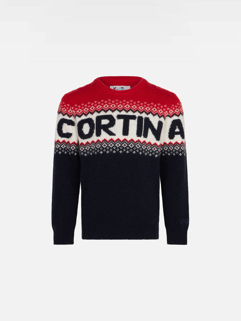 Boy sweater with Cortina lettering