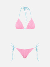 Woman pink crinkle triangle bikini | MELISSA SATTA SPECIAL EDITION