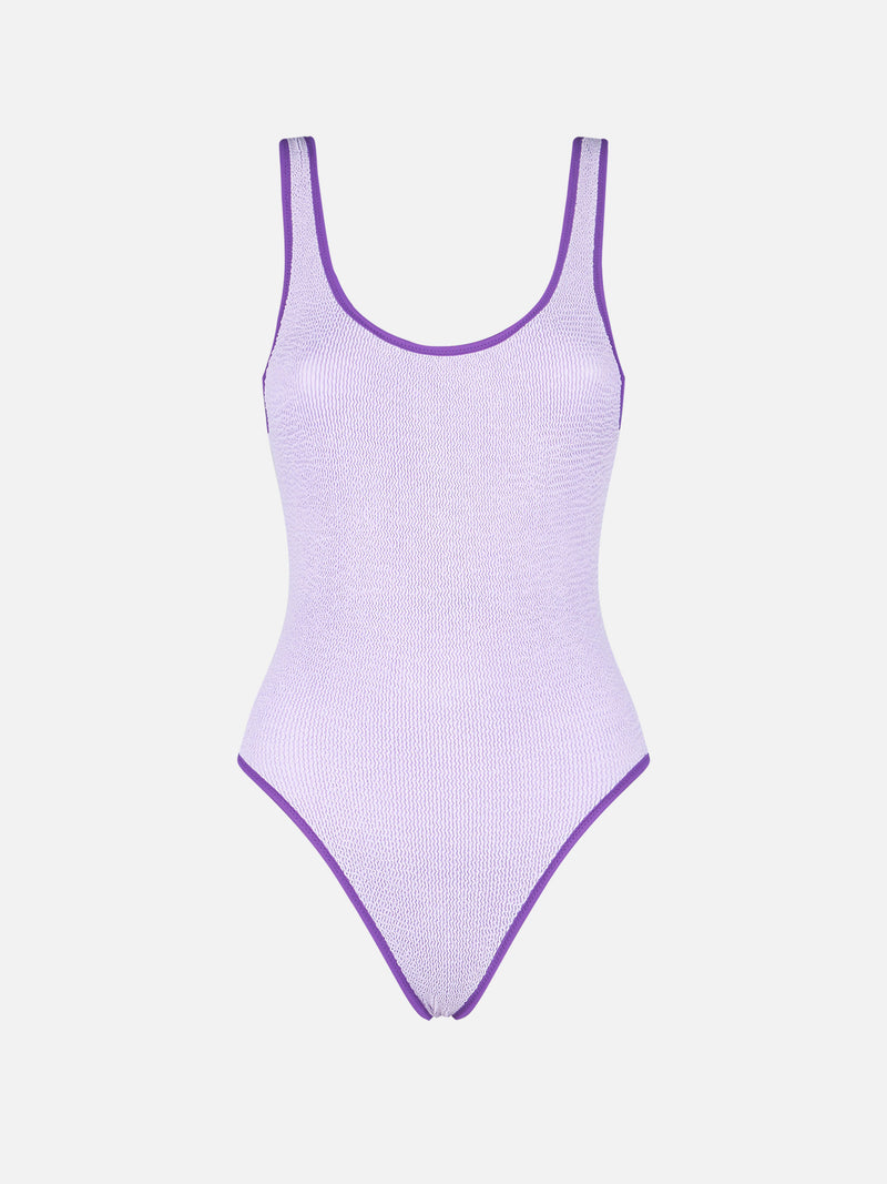 Woman lilac crinkle one piece swimsuit | MELISSA SATTA SPECIAL EDITION