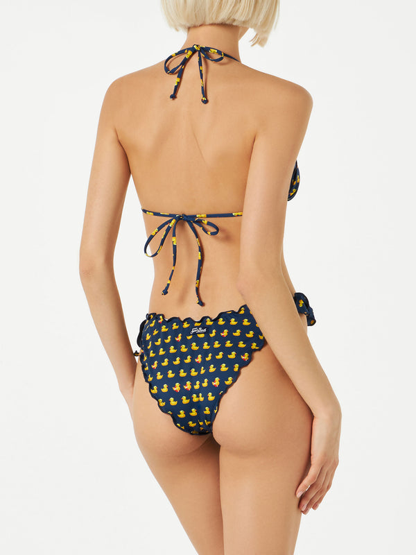 Woman triangle bikini with ducky print