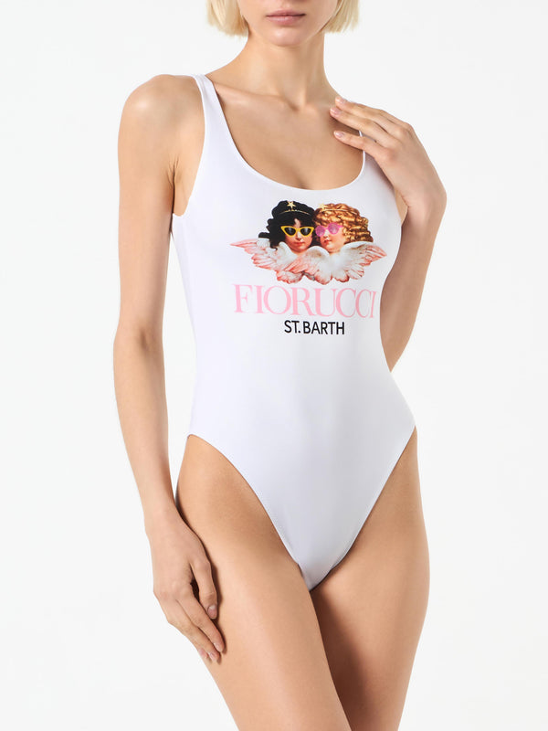 Woman one piece swimsuit with Fiorucci Angels print | FIORUCCI SPECIAL EDITION
