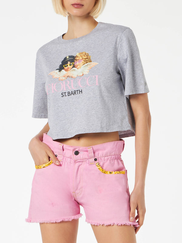 Woman crop t-shirt with Fiorucci Angel print | FIORUCCI SPECIAL EDITION