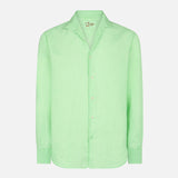 Camicia da uomo Pamplona in lino verde fluo color acqua