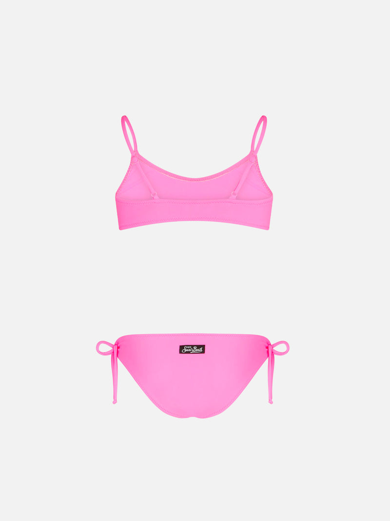 Girl fluo pink bralette bikini