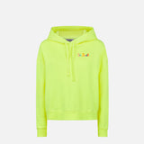 Fluo yellow hoodie with St. Barth embroidery