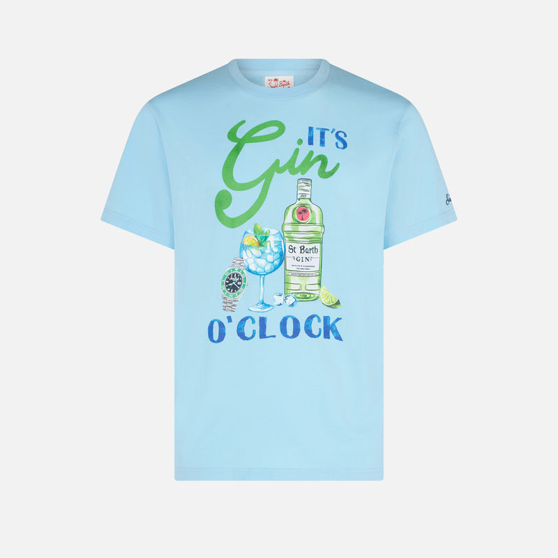 T-shirt da uomo in cotone con stampa It's Gin o'clock