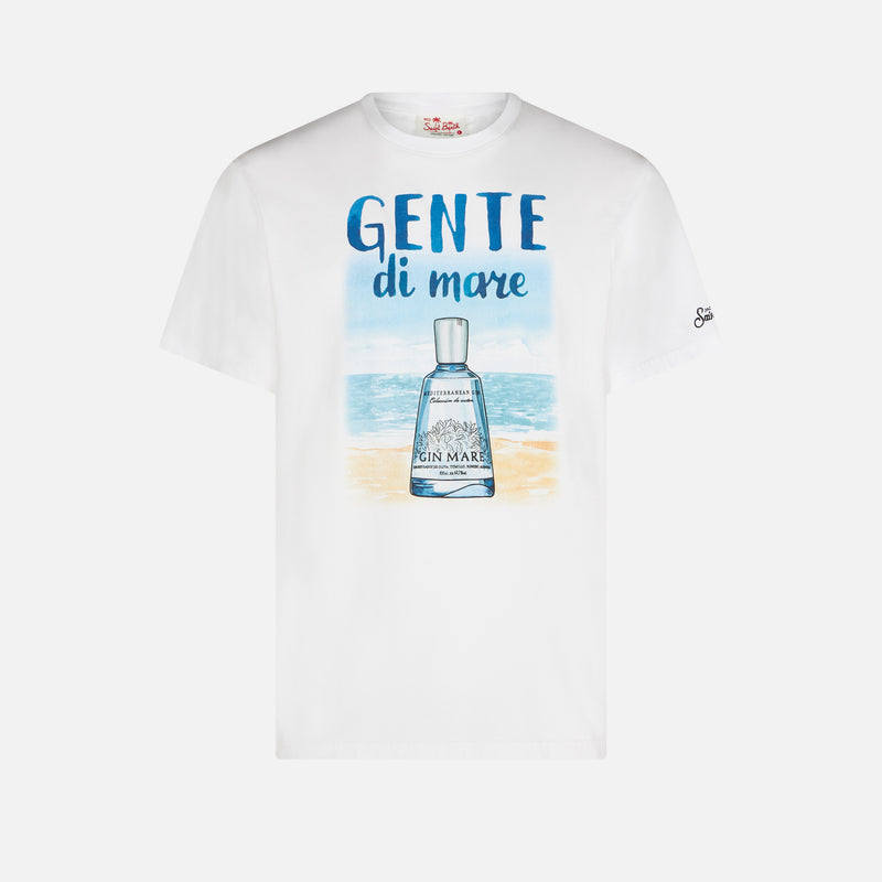 Man cotton t-shirt with Gente di Mare print | GIN MARE SPECIAL EDITION