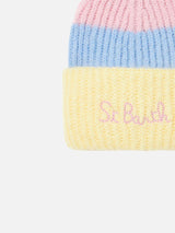 Girl brushed and ultra soft beanie with pastel shades