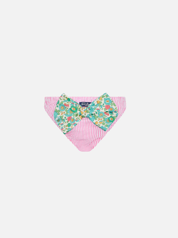 Girl cotton swim briefs Madame with bow and Betsy print | MADE WITH LIBERTY FABRIC