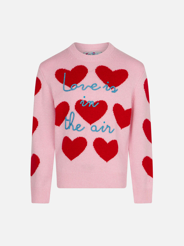 Girl sweater with heart print