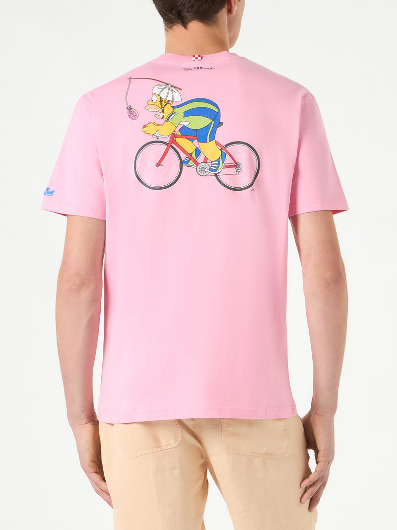 Man cotton t-shirt with cycling Homer Simpson print | THE SIMPSONS SPECIAL EDITION