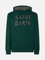 Man green hoodie with Saint Barth patch