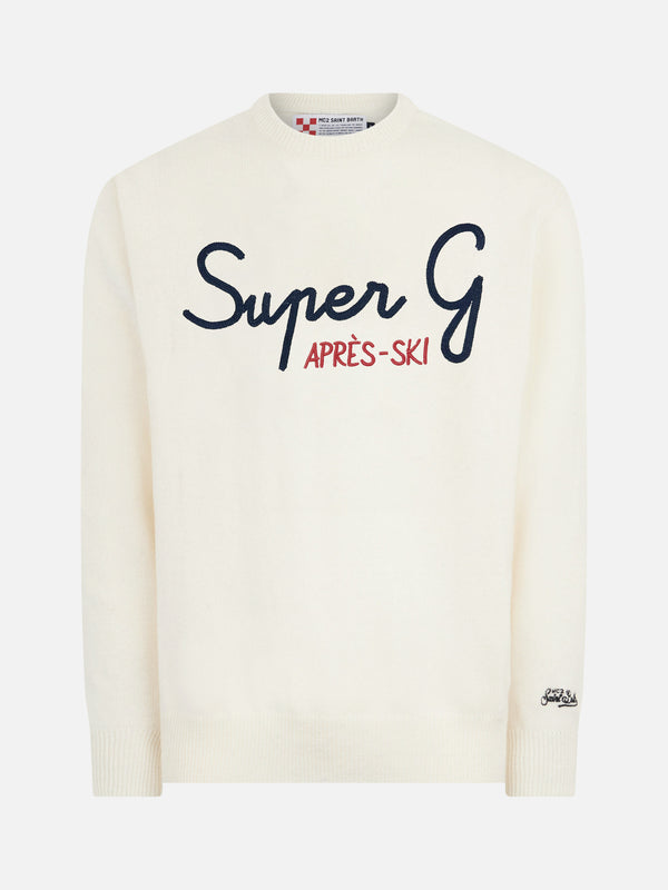 Man crewneck sweater with Super G embroidery | SUPER G SPECIAL EDITION