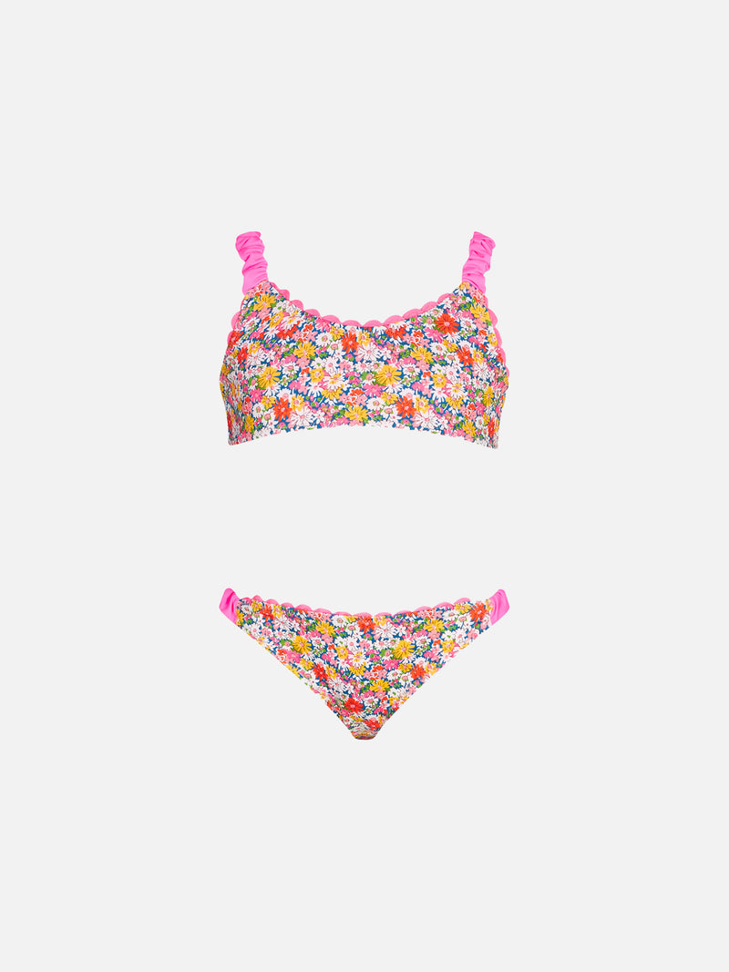 Girl bralette with Liberty flower print | Made with Liberty fabric
