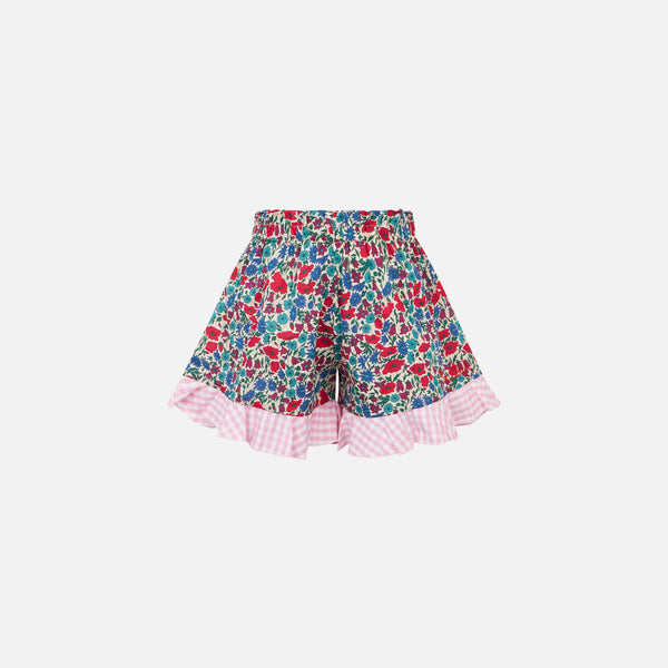 Girl cotton ruffled shorts | Made with Liberty fabric