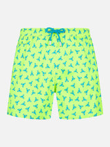 Man light fabric comfort swim shorts with lobster print