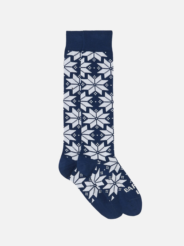 Man long socks with nordic pattern