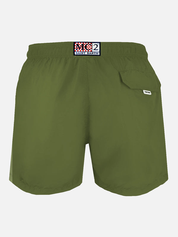 Man lightweight fabric military green swim-shorts Lighting Pantone | PANTONE SPECIAL EDITION