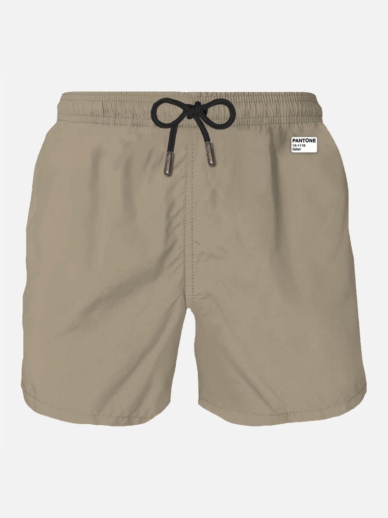 Man lightweight fabric beige swim-shorts Lighting Pantone | PANTONE SPECIAL EDITION