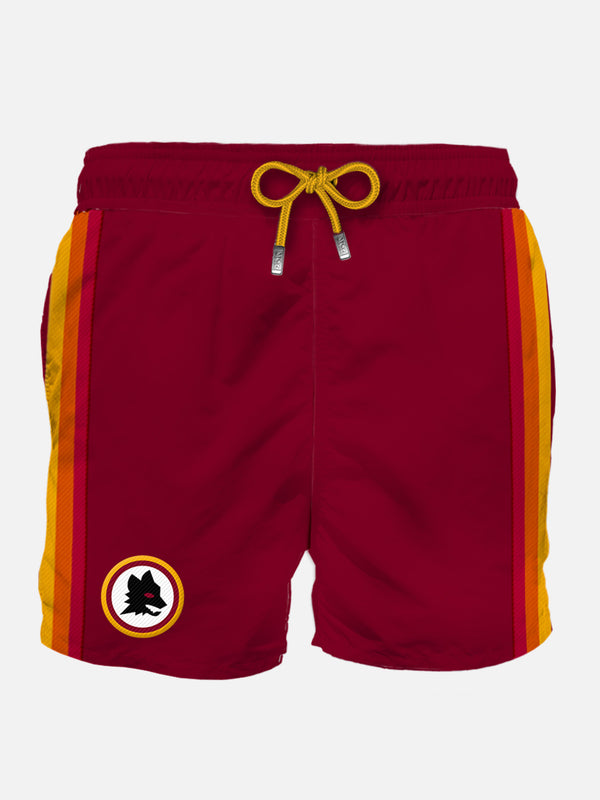 Man classic swim shorts with AS ROMA patch | AS ROMA SPECIAL EDITION