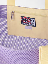 Mesh purple shopper bag with terry patch | MELISSA SATTA SPECIAL EDITION
