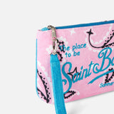 Parisienne terry pouch bag with paisley print